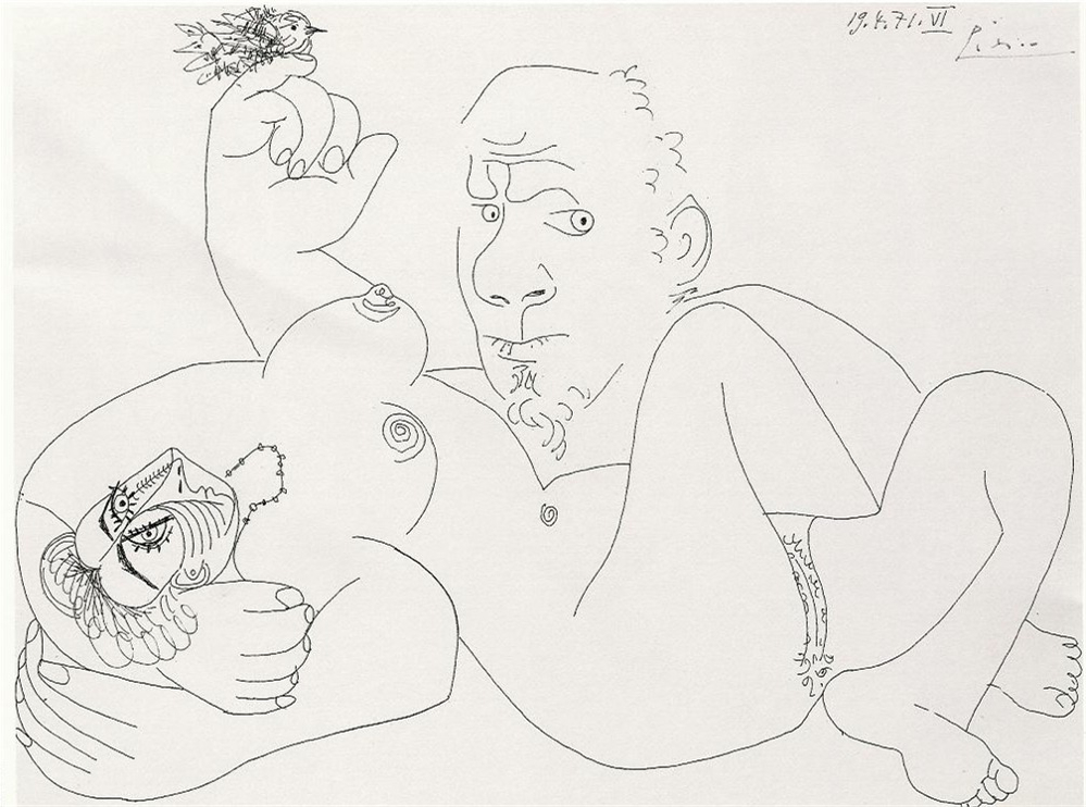Pablo Picasso Reclining Golden Nude Original