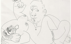 Picasso’s Reclining Nude with Man and Bird (1971)