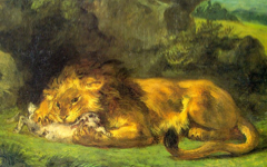 Delacroix’s Lion Devouring a Rabbit (1856)