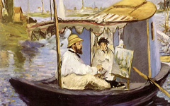 Manet’s Monet Painting on His Studio Boat (1874)