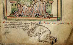 Matthew Paris’ Virgin and Child with Artist Kneeling (c.1250)