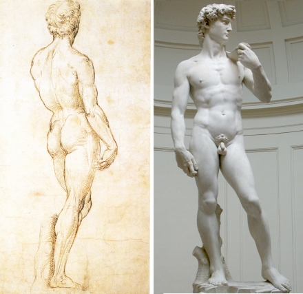 Raphael’s Studies after Michelangelo’s David (1507-8) - Image Gallery