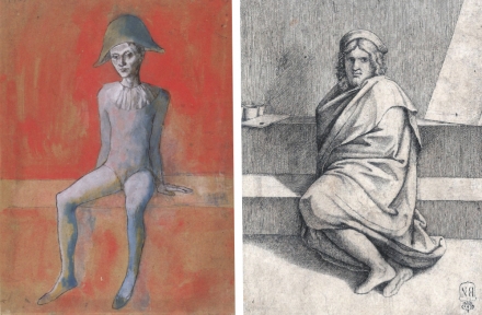 Picasso’s Seated Harlequin with Red Background (1905) - Image Gallery