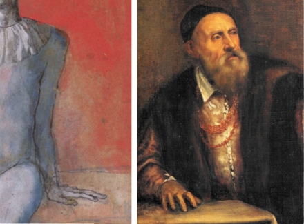 Picasso’s Seated Harlequin with Red Background (1905) - Image Gallery