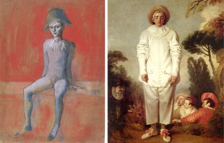 Picasso’s Seated Harlequin with Red Background (1905) - Image Gallery